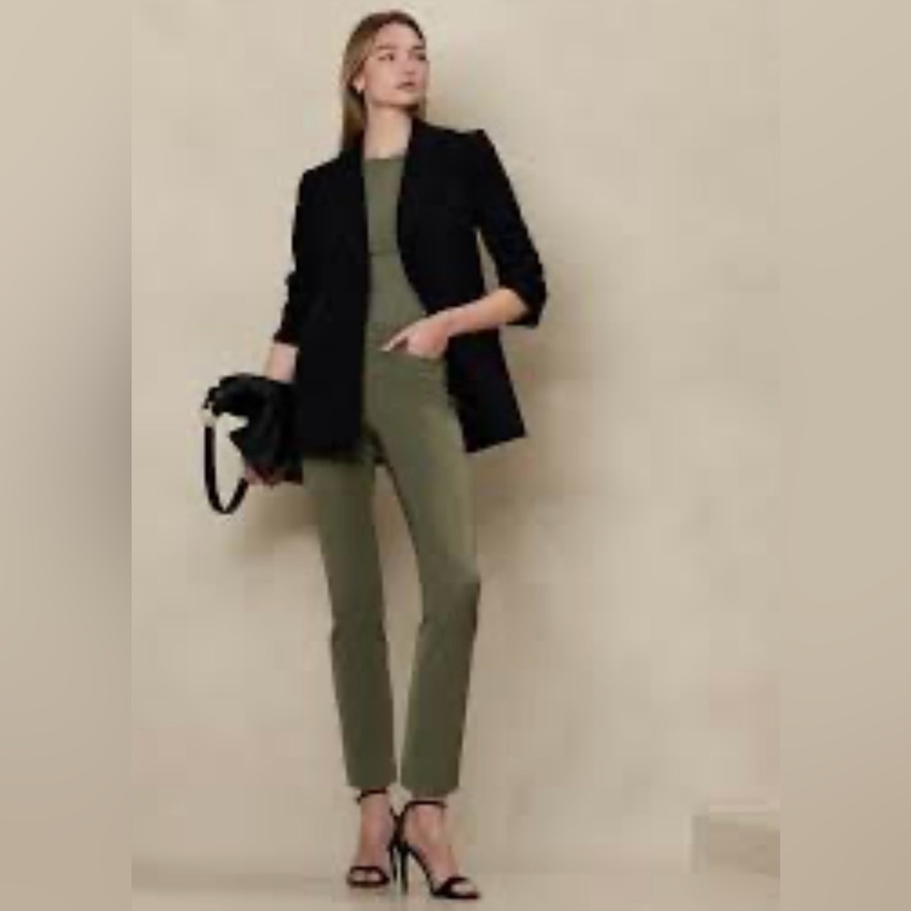 Banana Republic Factory Sloan Curvy Fit Stretchy Ankle Pants Olive Green Size‎ 2